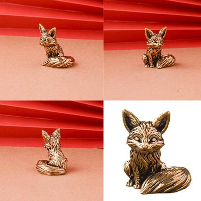 Creative Fox Statue Sympathy Gift Christmas Gift Vintage Fox Figurines for Photo Studio Fox Props Small Size