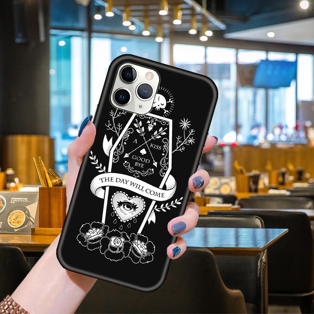 Pouzdro na telefon Apple IPhone 13 12 11 Mini Pro MAX SE X XS XR 8 7 6 S Plus Černý kryt Hoesjes Art Prime Soft Goth Skeleton