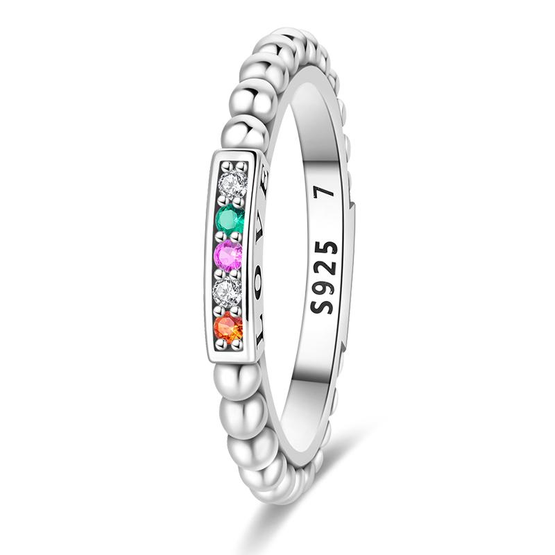 Pandach copper Color Luxury Rings Colorful Polygonal CZ Round Lucky Flower Rings Ideal For Women Jewellery Engagement Wedding Gift 7