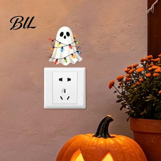 Removable Switch Stickers Halloween Ghost Decorative Sticker, Cartoon Fairy Lamp Decal for Light Switch, Wall Sticker Bedroom Living Room Home Office