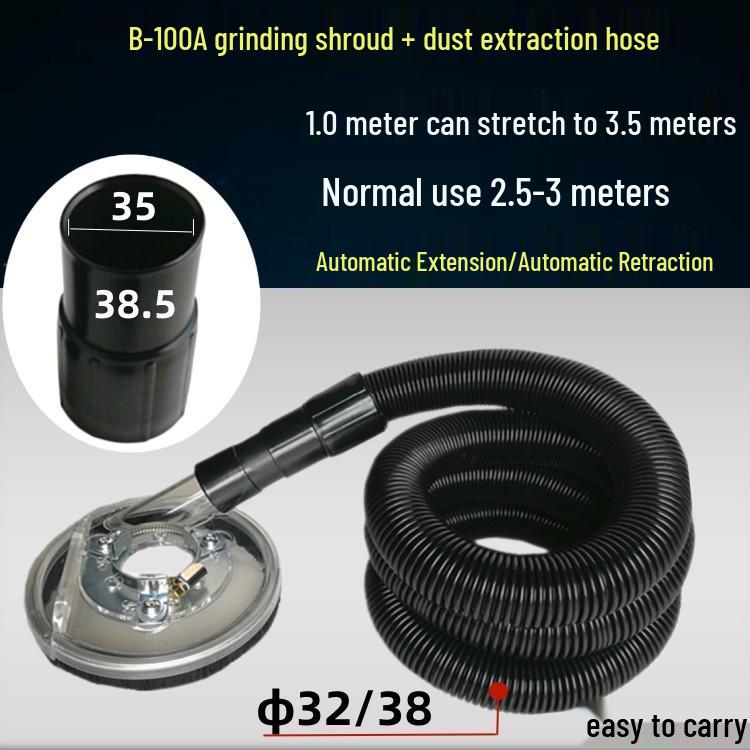 4" Dust-Free Concrete Angle Grinder Set with Diamond Wheel & Dust Cover