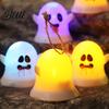 Funny Ghost Desk Ornament 6 Pcs Decorative Light LED Color Changing Warm Flameless Battery-Operated Cute Night Light Mini Spirit Lamps Spooky