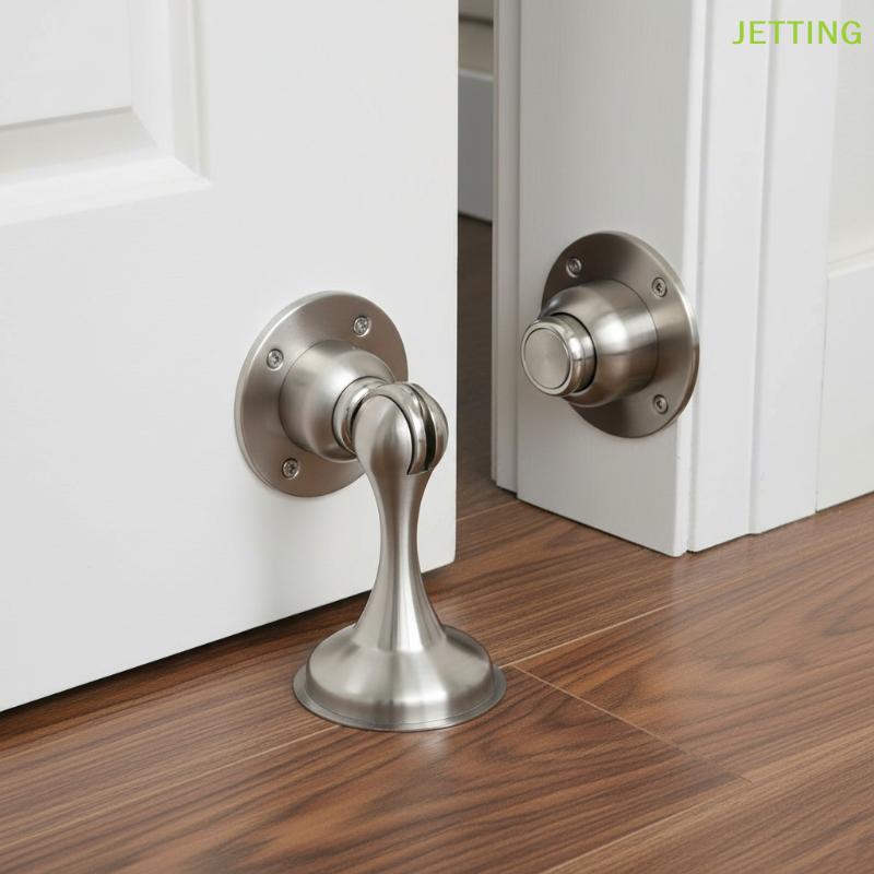 Hardware Stainless Steel Magnetic Door Stopper With Drill And No Drill Installation For Office Bedroom To Prevent Wall Damage