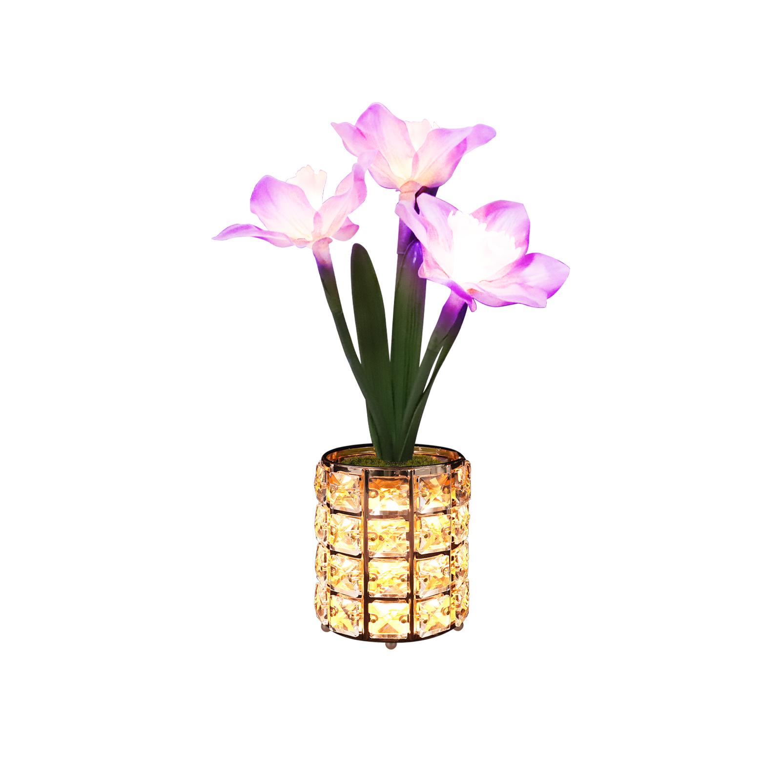 

3-цветная диммируемая лампа-кристалл в виде цветка нарцисса, романтичный декоративный ночник, центральный элемент для гостиной, спальни