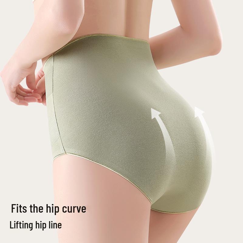 Women's Plus Size Seamless Sporty High Waist Tummy Control Hip Lifting Panties with Antibacterial Cotton Crotch