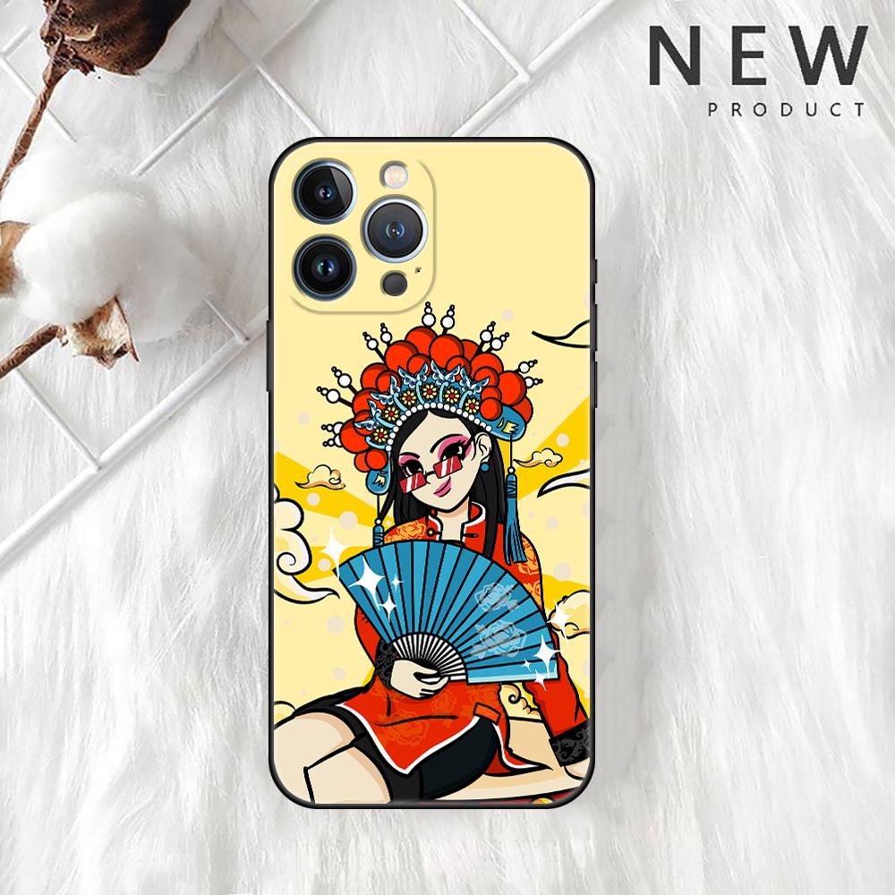 Opera Retro Girl Case For Apple iPhone 14 Pro Max 13 11 12 Mini SE 7 8 Plus X XS 6 6S Silicone Shell Phone Cover Soft TPU Funda