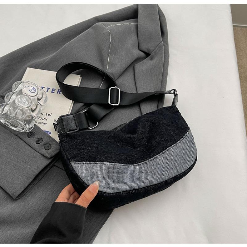 Denim Dumpling Bag Hundred Trend Shoulder Bag Fashion Color Collision Crossbody Bag