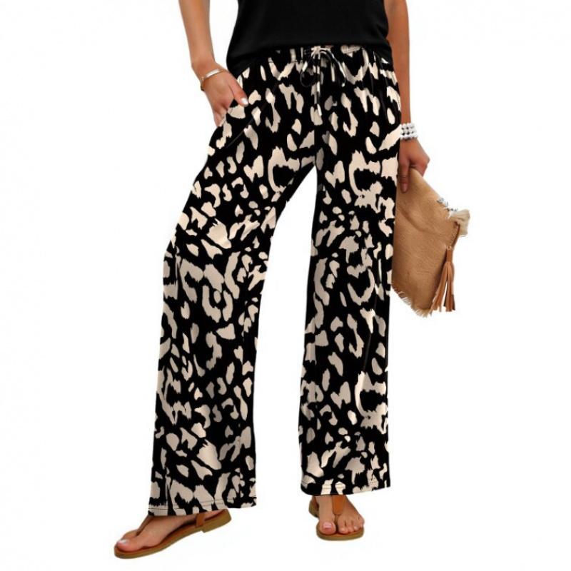 2026 New Women's Printed Wide-Leg Pants, Loose Casual Long Pants, Fashionable, Versatile, and Comfortable