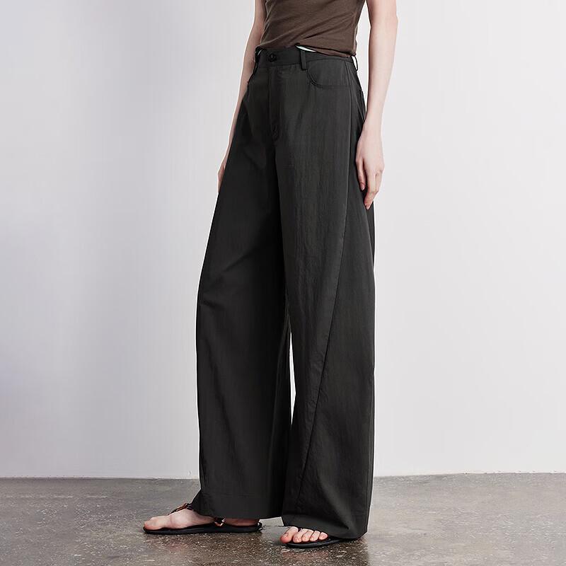 Chuyu Women's High-Waist Wrinkled Casual Pants