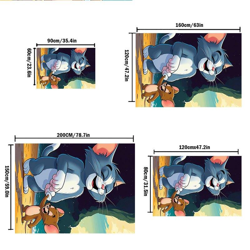 "Avventura di Tom & Jerry: Cover Custodia Telefono Personaggi Classici dei Cartoni Animati "Tappetino da Ufficio Decorazione per la Casa Regalo per Halloween e Natale LD142"