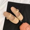 Sheepskin~ fat mm soft sole silver sandals women's summer with skirts genuine leather bag head lazy slippers one pedal