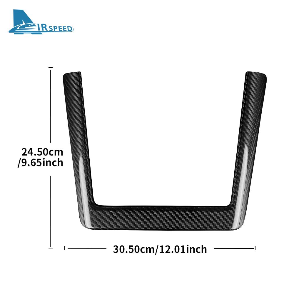 Real Hard Carbon Fiber Wireless Charging Frame Protect Trim Cover For Tesla Model 3 Highland 2025 Car Interior Accessories