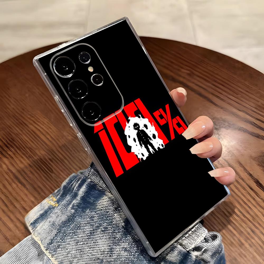 Anime Psycho 100 Phone Case For Samsung S26 S25 S24 Ultra S23 Fe S22 S20 S21 Plus Plus 5G Fe Transparent Cover