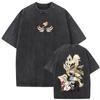 Summer Hot Sale Anime Fairy Tail Vintage Washed T-shirt Y2K Men Women Hip Hop Punk Streetwear Oversized T-shirt
