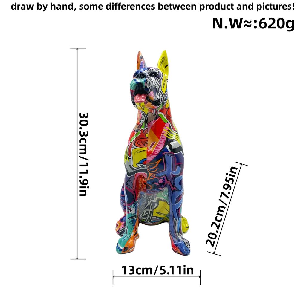 Bunte Dobermann-Ornamente Wohnzimmer Heimgebrauch Dekoration Harz-Handwerk Einweihungsgeschenkidee Bester Trend Langlebig Langlebig