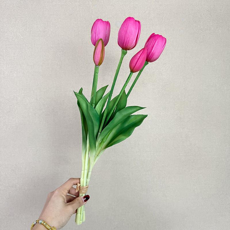 Artificial Tulipa Gesnerianacenterpiece With Realistic Silicone Material For Event Decor