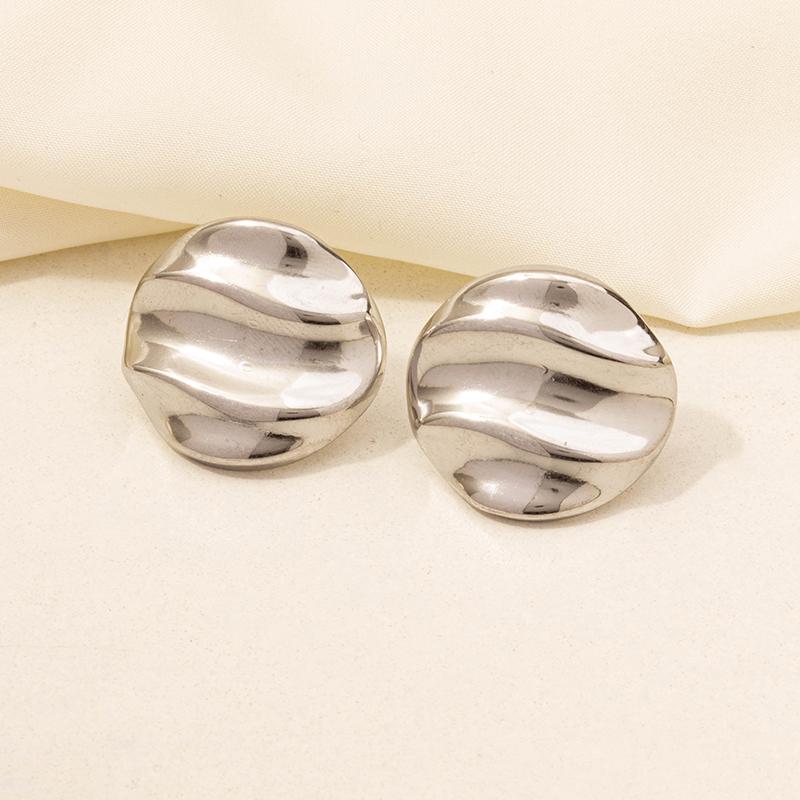 6pcs Simple Kpop Fashion Rectangle Irregular Stainless Steel Ear Studs For Women Men Accessories Silver Color Earrings Jewelry