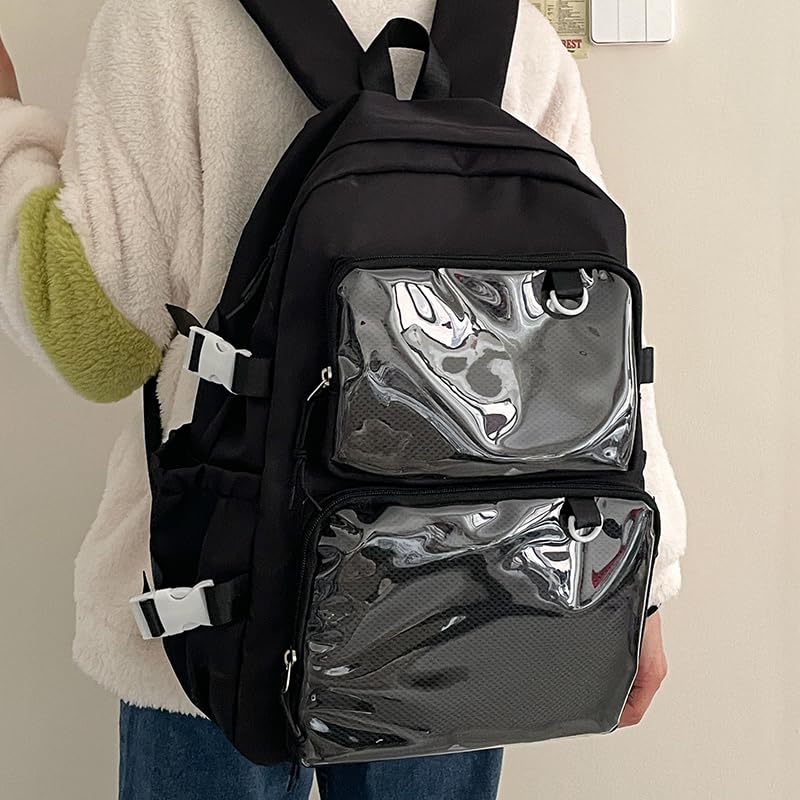 RUIZEN Ita Bag, Large Capacity, Clear Backpack, Perfect for School, Otaku Activities, and More. Lightweight and Deco-Friendly. Perfect for Girls and