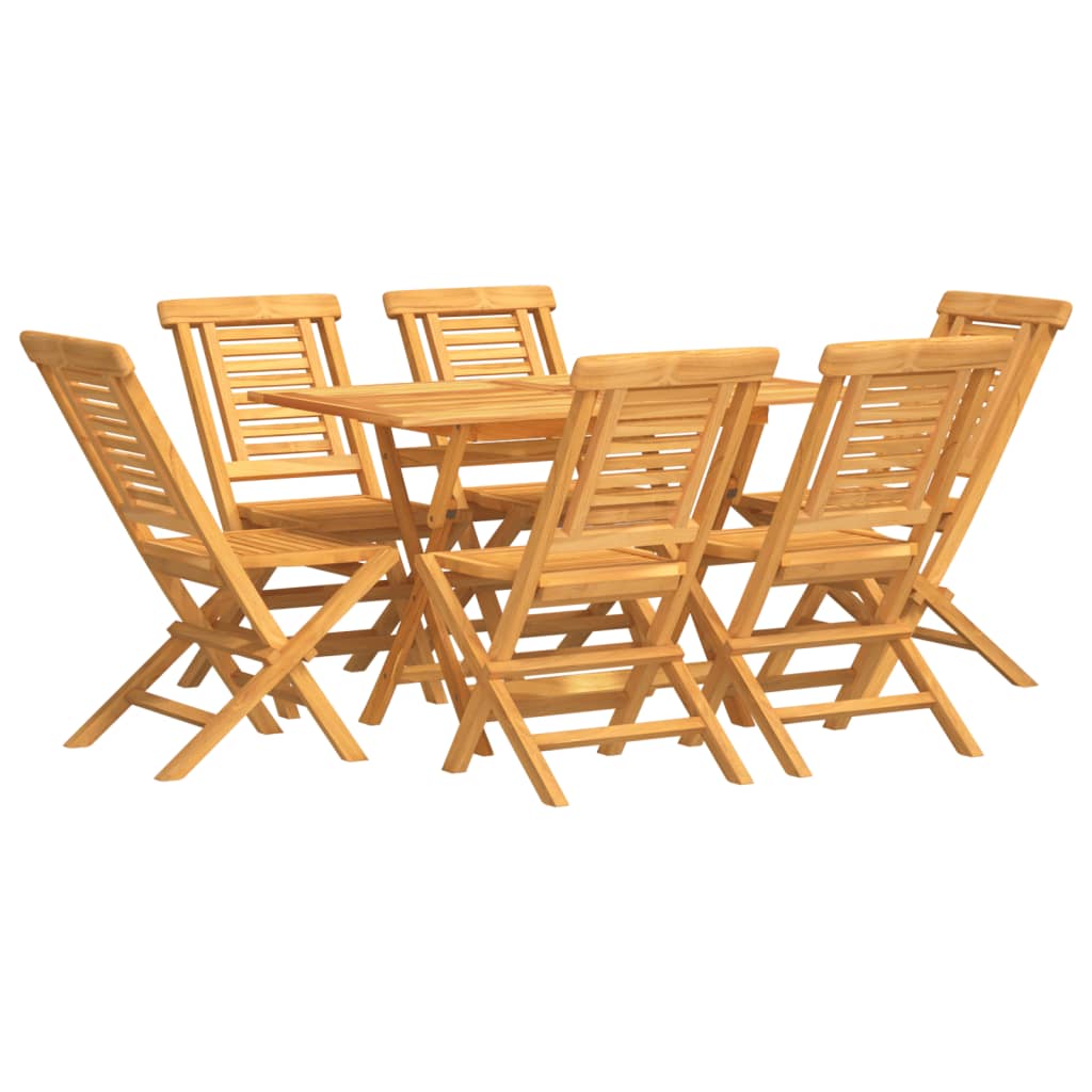 Vidaxl 7-Cz. Garden Furniture Set, Solid Teak Wood