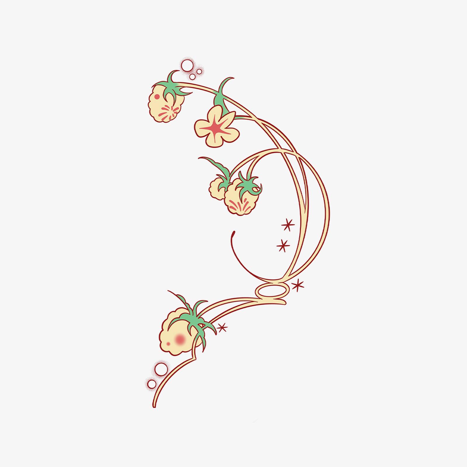 

Small Fresh Personality, Simple And Cute And Beautiful Cartoon Big Flower, Flower Tattoo Sticker 12*19CM