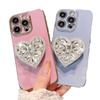 Applicable To IPhone16Promax Mobile Phone Case Love Rhinestone Stand Apple 15/14/13 High-end Sense