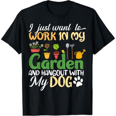 Gartenarbeit Hundeliebhaber Gärtner Garten Pflanze Geschenke Frauen, Männer T-Shirt(3)
