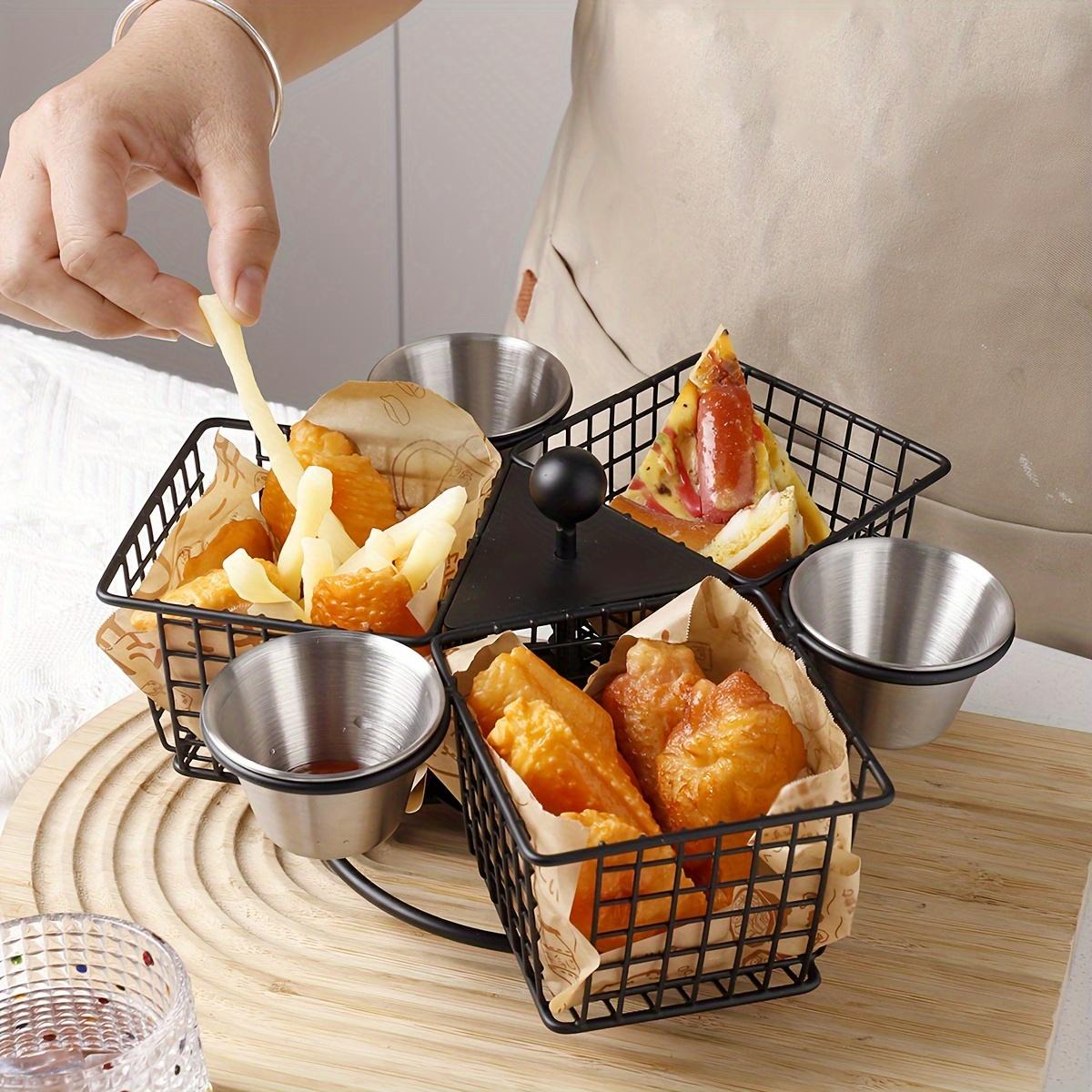 

Rotating American French Fries Basket Deep Fry Food Strainer for Chicken Snacks Creative Kitchen Tool