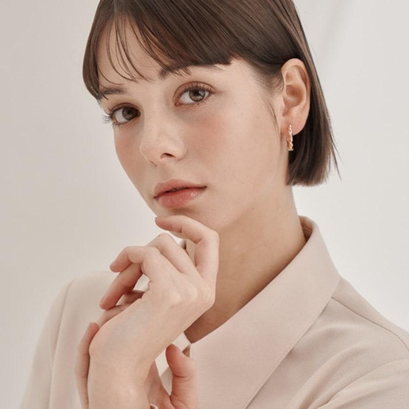 ELLE Jewelry 14K GF Twisted Round One-Touch Earrings ELGPEE557