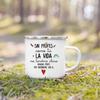Best Teacher in The World Spanish Printed Mug Creative Coffee Cups Drinks Enamel Cup Vintage Handle Drinkware Gifts for Teacher