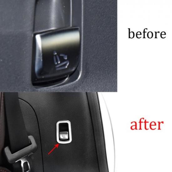 For Mercedes-Benz GLC 2016-2021 Steel Silver Rear Seat Button Cover Trim 2PCS