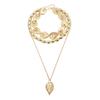 Vintage Textured Leaf Pendant Necklace Wheat Sexy Trend Sweater Chain Personalized Necklace
