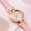 BUREI Women's Analog Quartz Watch Pink Leather Strap Waterproof Lightweight Simple Design