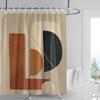 Style Ins Rideau de Douche en Tissu Doux pour Salle de Bain Motif Géométrique Abstrait Imperméable Rideau de Porte de Salle de Bain Décoration