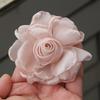 5Pcs 8cm Silk Roses Flower Head DIY Burnt Fabric Hair Flowers  Women Hair Accessories
