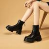 High Heels, Women's Shoes, Thick-soled Women's Boots, New Soft Leather Height-increasing Ankle Boots