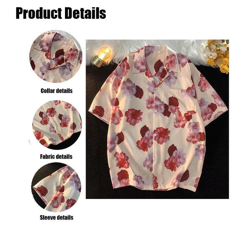 Vintage Floral Print Women Blouse Casual Loose Fit Turn Down Collar Leaf Design Chic Single Breasted Ladies Top