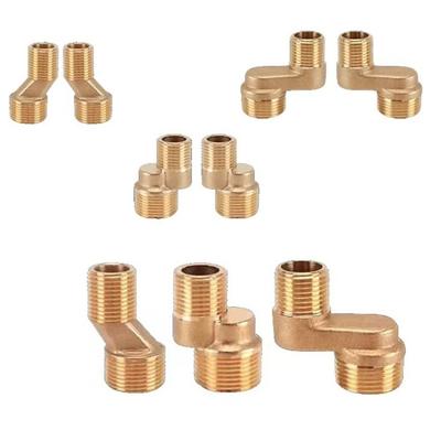 Copper Angled Curved Foot Lengthened Thickened Shower Faucet Adapter Wall Mounted Angle Adjustment Connecting Accessories