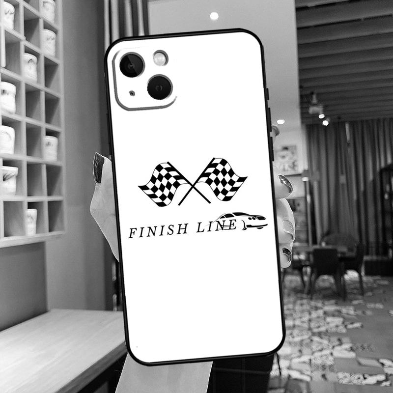 Checked Flag Racing Car Phone Case For iPhone 11 12 13 14 15 16 Pro Max mini Back Cover For iPhone XR X XS Max Plus