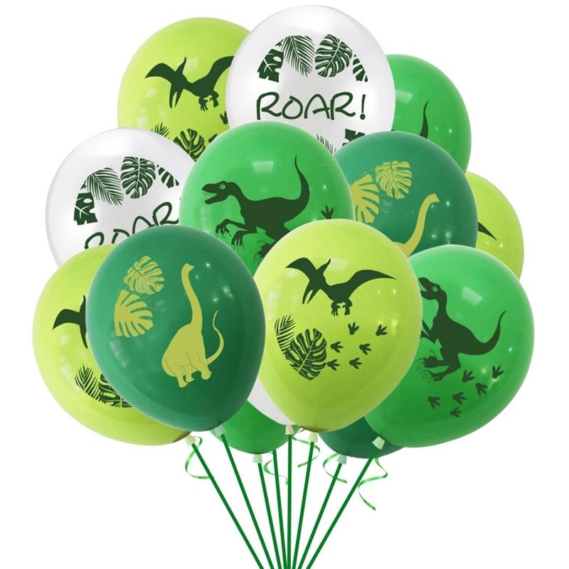10Pcs Dinosaur Party Balloons for Boys Birthday Party Jurassic World Jungle Animal Latex Balls Decoration Baby Shower Kids Toy