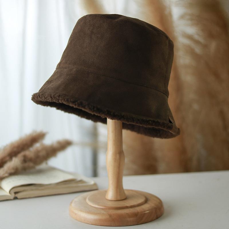 Women S Vintage Suede Fleece Lined Fisherman Hat