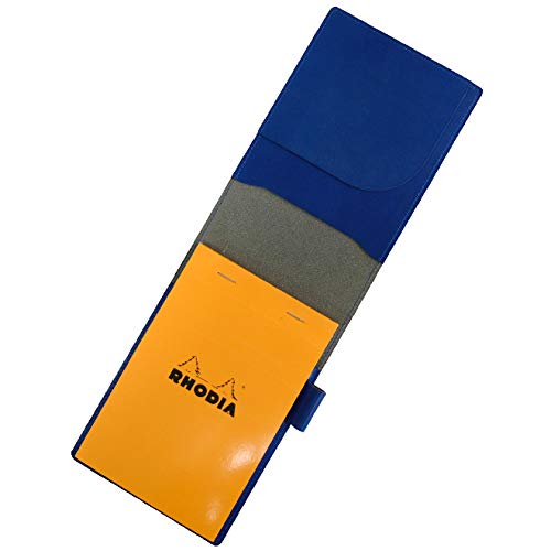 Rhodia No. 14 Size Genuine Leather Cover (Made In Japan) with One Notepad (Cobalt Blue)