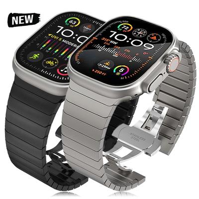 Ultra 2 1 Titanfarbe Für Apple Watch Ultra 49mm 45mm 44mm 42mm Luxusarmband iWatch 46mm 41mm 8 9 10 Edelstahlarmband