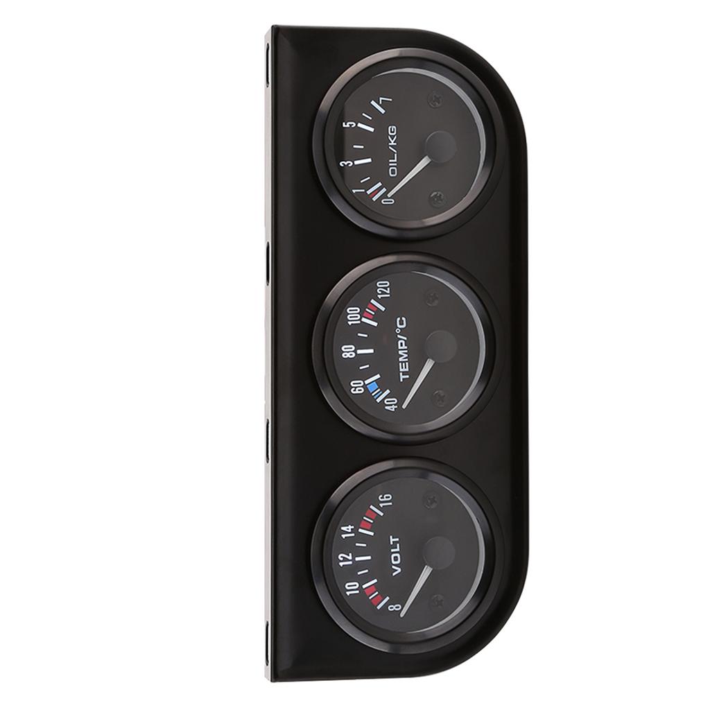 52mm Triple Gauges 3 In 1 Voltmeter Water Temp Gauge Oil Pressure Meter W Sensor For Car Truck