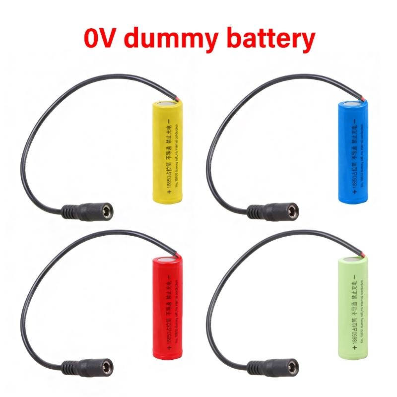 Dummy Battery Elimination Adapter Spacer 0V DC5.5x2.1mm/2.5mm 18650 Fake Battery Connectors Tube For Speakers Fan