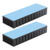 2Pcs 120*40*20mm Cooling Fins Slotted Design Black Aluminum Cooling Fins With Adhesive Aluminum Slotted Heat Sink