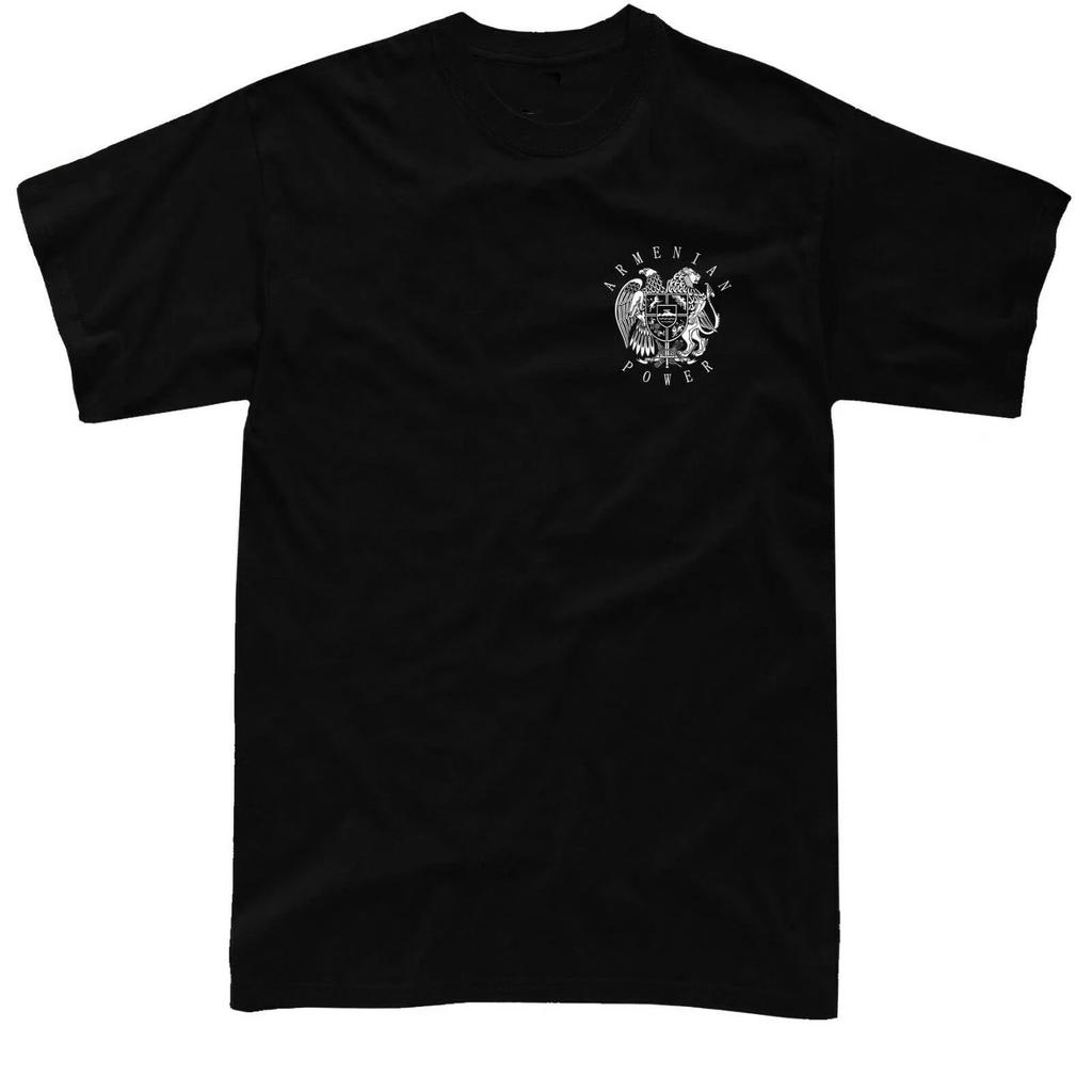 Armenien Wappen Armenische Kraft T-Shirt 100% Baumwolle Rundhals Sommer Kurzarm Freizeit Herren T-Shirt Größe S3XL