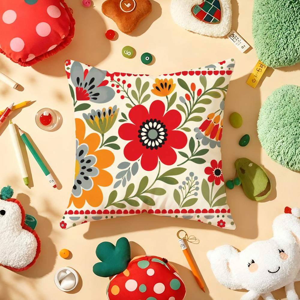 Retro Ethnic Style Cushion Cover Soft Short Plush DoubleSided Printing Home Decor Machine Washable Pillow Case Gift