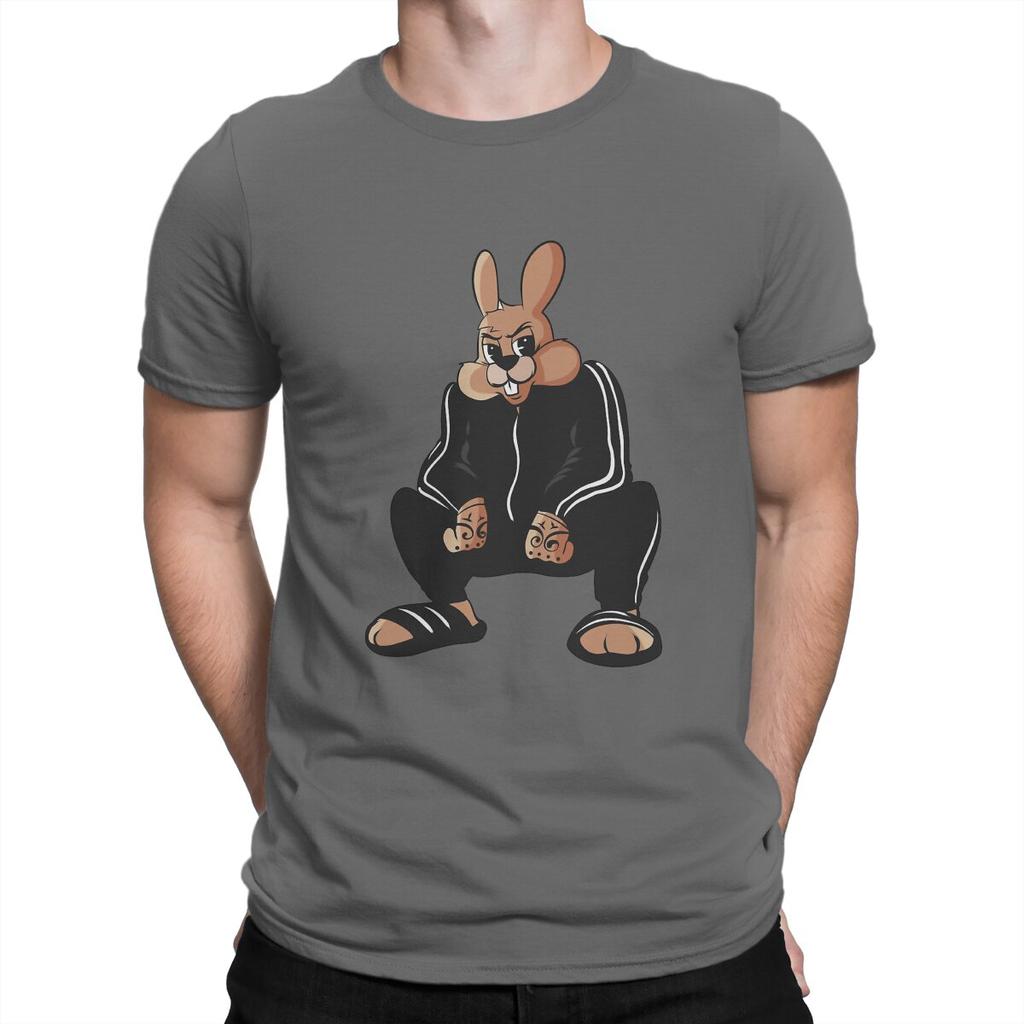 Rabbit Russian Cyka Blyat Mans TShirt Nu Pogodi Well Just You Wait Wolf Hare Cartoon Crewneck Tops Fabric T Shirt Humor