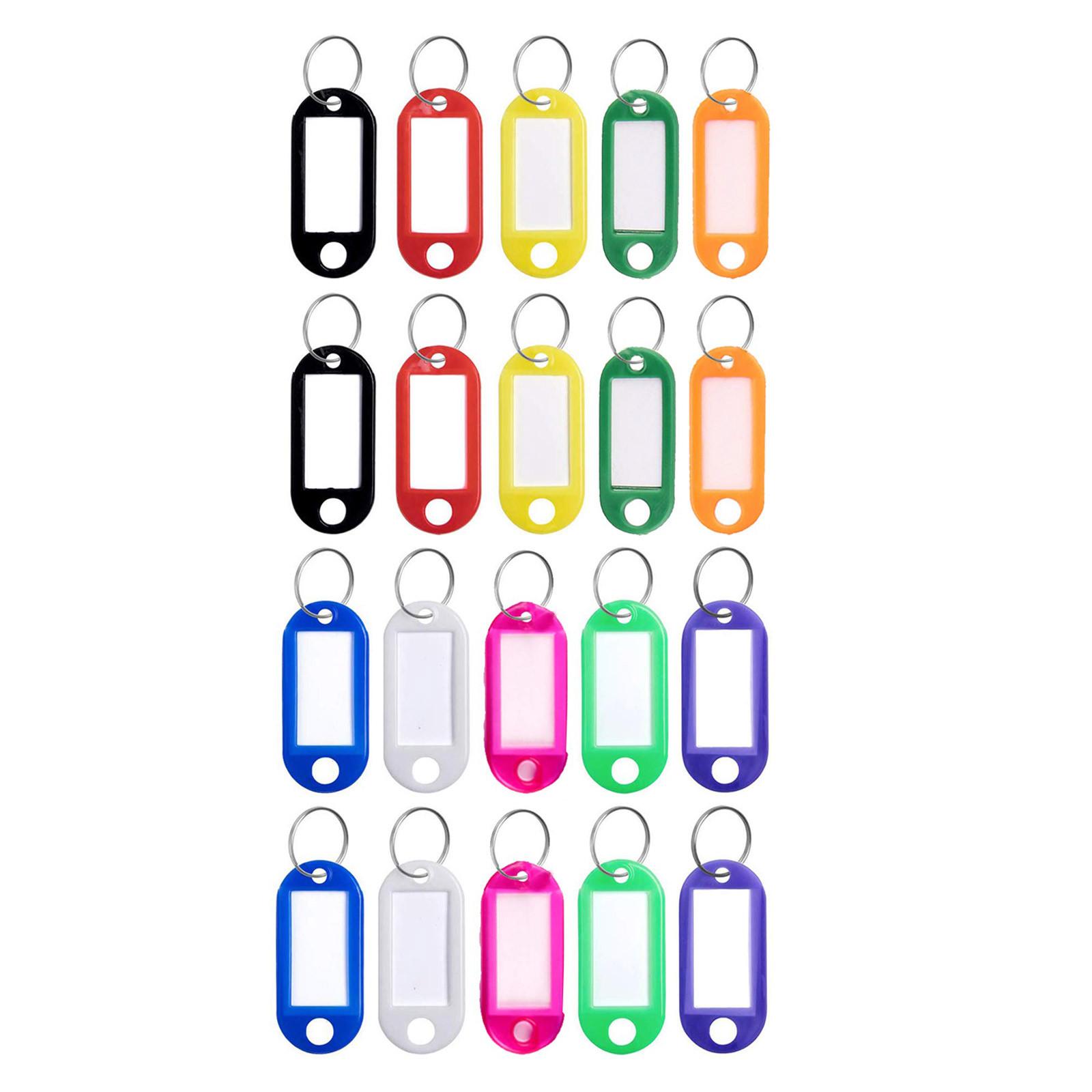 

20 шт. пластиковые бирки для ключей, различные брелоки для ключей, идентификационные бирки, этикетка с именем карты One Size