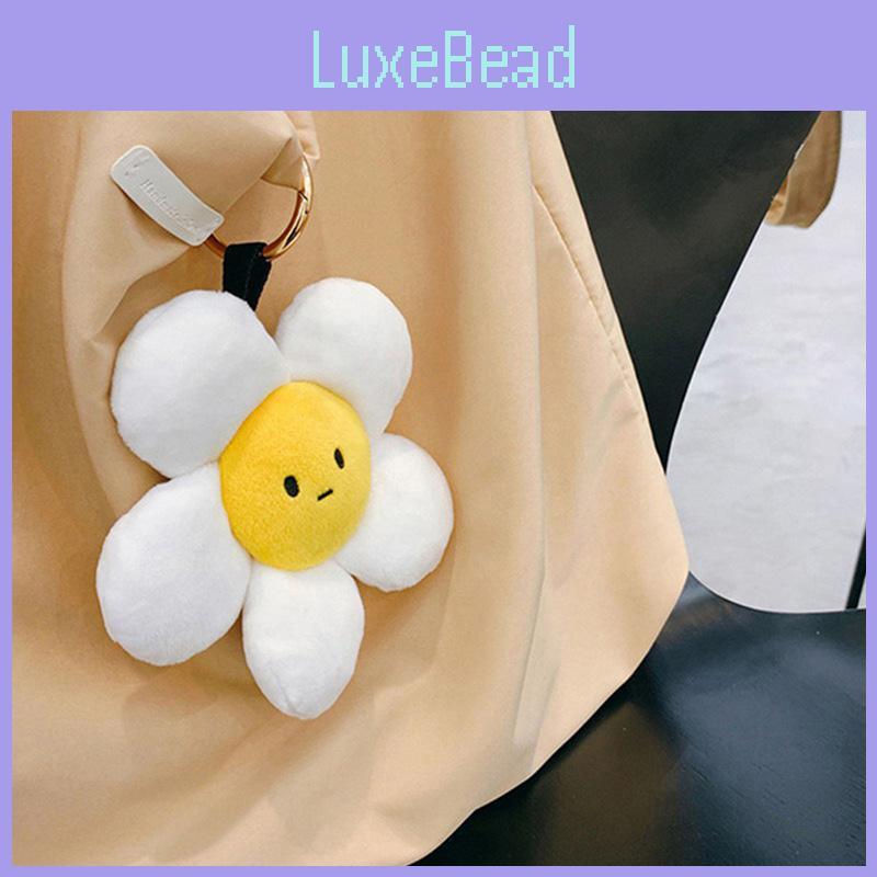Cute Sunflower Plush Keychain Doll For Decorating And Hanging, White Color, 14cm/5.12in Height